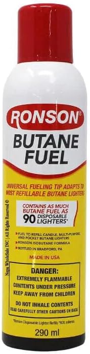 Ronson Butane Fuel 290 ml with Universal fueling tip Pack of 2