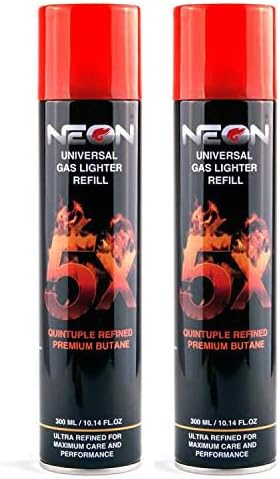 2 CAN of NEON 5X Butane Fuel Lighter Refill Gas