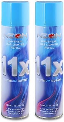 2 CAN of NEON 11X Butane Fuel Lighter Refill Gas