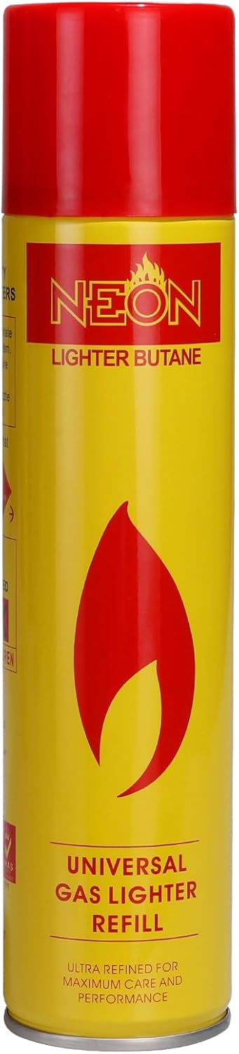 Neon Lighter Gas Refill Butane Universal Fuel Ultra Refined 300ml 10.14Oz