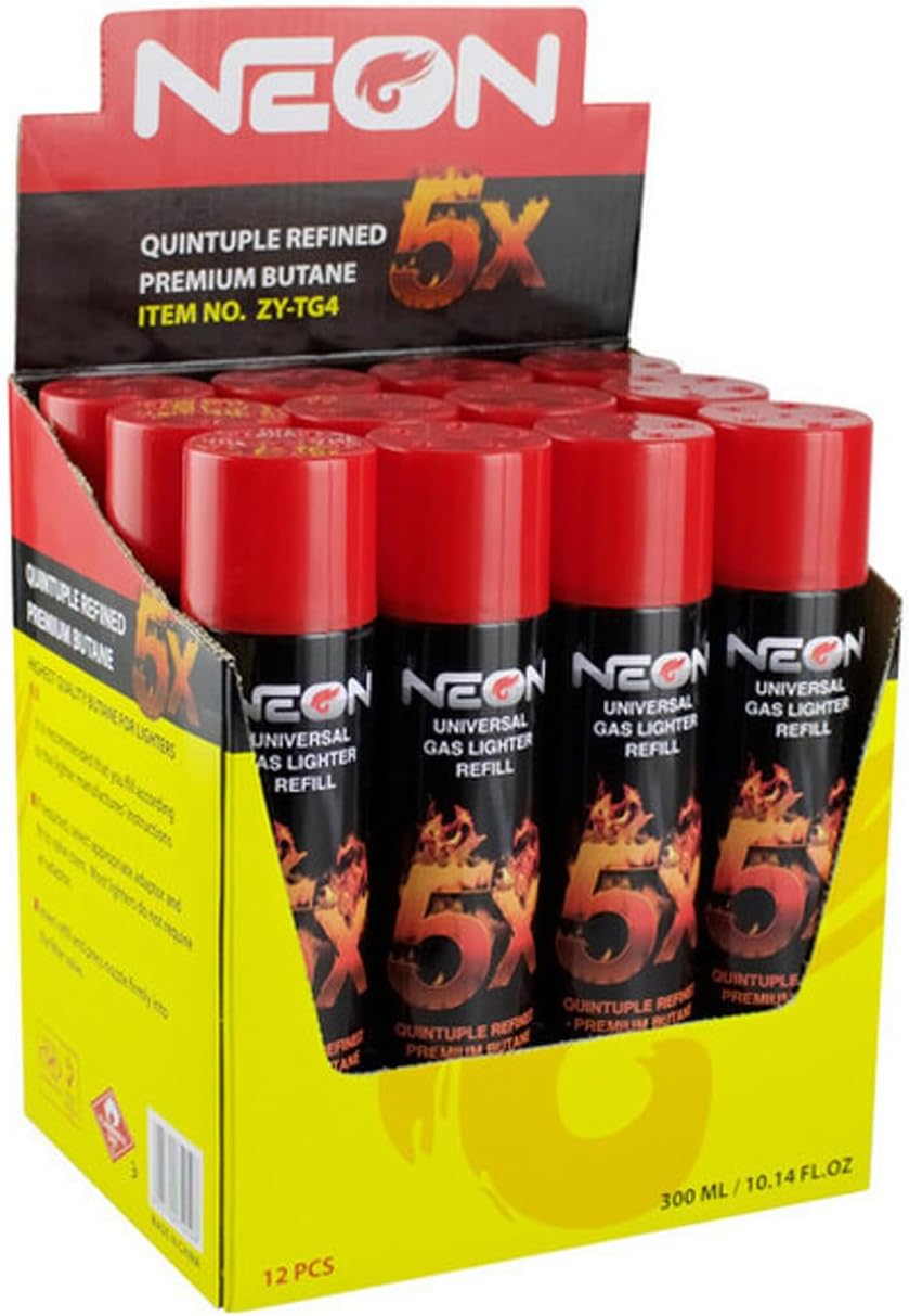 2 CAN of NEON 5X Butane Fuel Lighter Refill Gas